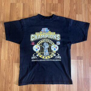 Vintage Pittsburgh Steelers Super Bowl Black NFL T-Shirt